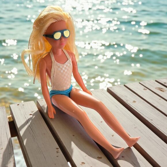 Vintage Barbie Sun Gold Malibu Skipper Doll Bathing Suit Glasses #1069 - Picture 11 of 11